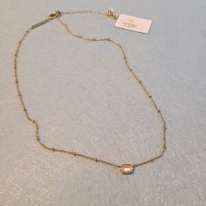 Kendra Scott Elegant Gold Necklace with Pink Stone